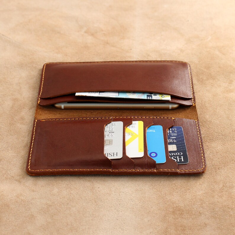 Samsung S8 Case Phone Wallet iPhone 7 Wallet case Samsung S7 Case Brown Leather