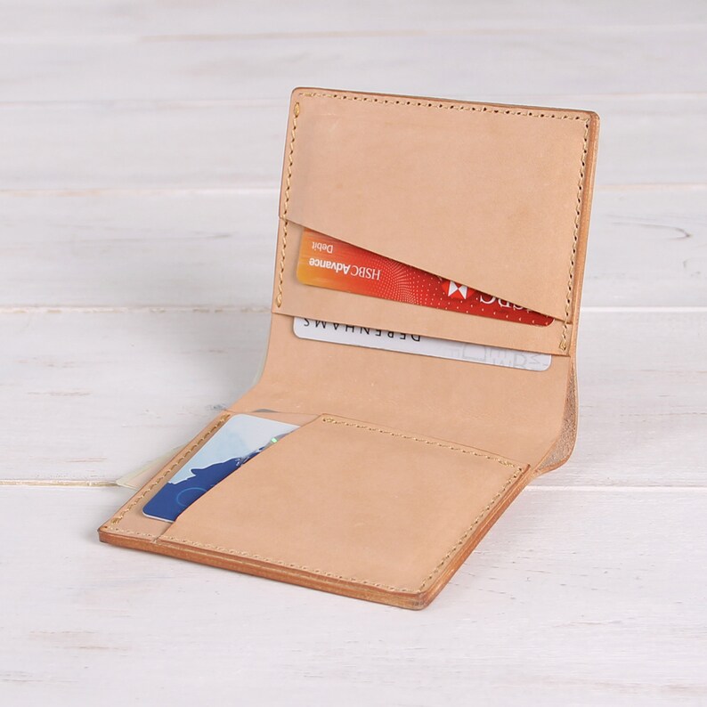 Natural Vegetable Tanned Leather Wallet for Men Personalised Etsy UK