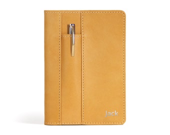 Refillable A6 Goatskin Leather Journal – Personalized Notebook Diary