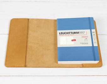 Vollnarbenleder Leuchtturm 1917 Cover - Individuelles Notizbuch, personalisiert