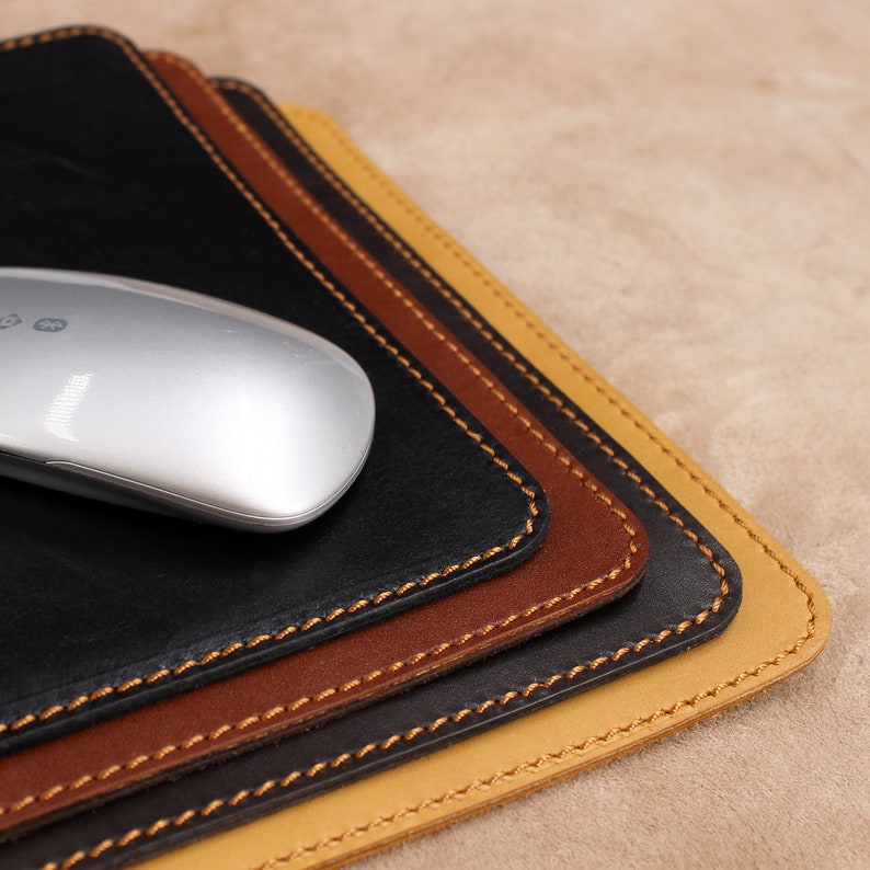 Leather Mouse Pad Real Leather Mouse Mat Leather Mouse Pad Etsy