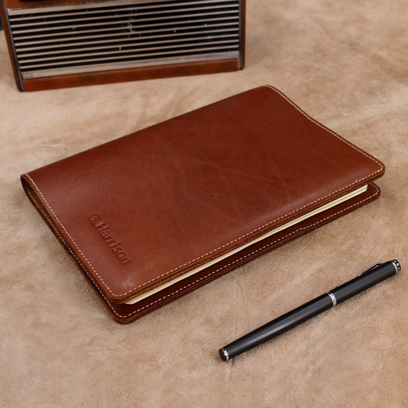 Personalised A5 Leather Notebook Business Refillable Journal Etsy
