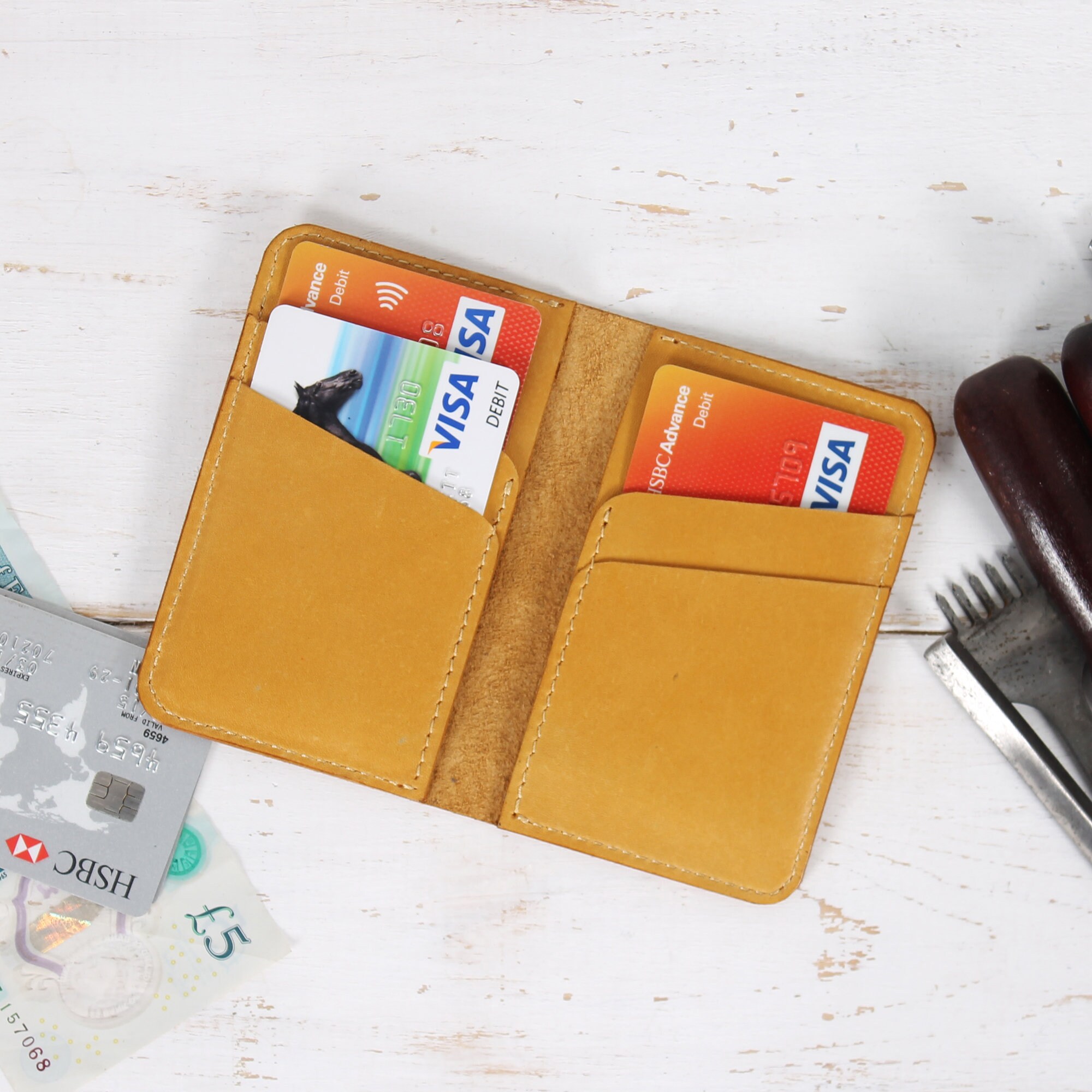 Leather Card Holder Credit Card Holder Mini Pocket Wallet Etsy