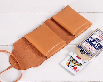 Personalized Leather Double Deck Playing Card Case