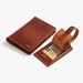 Travel Set of Leather Passport Holder and Luggage Tag Leather Passport Cover with Card Holders Travel Document Wallet 
