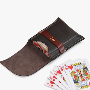 Leather Playing Card Case Playing Card Sleeve Poker Card Case Playing Card Holder Leather Deck Box Premium Leather Card Game Case
