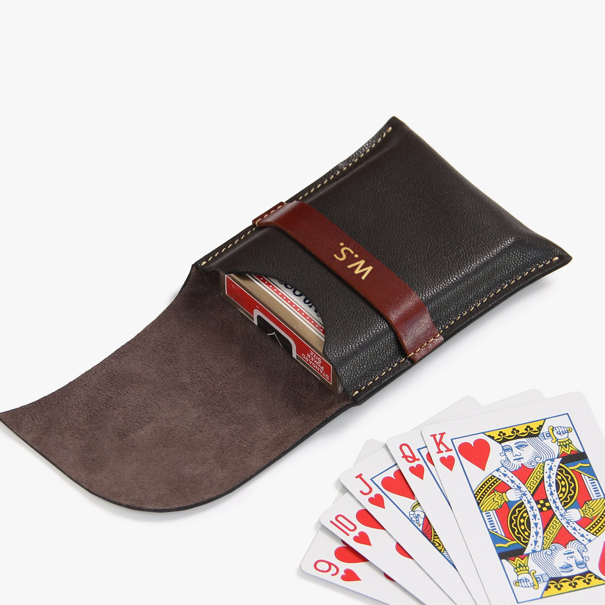 Étui pour cartes à jouer en cuir, pochette pour cartes à jouer