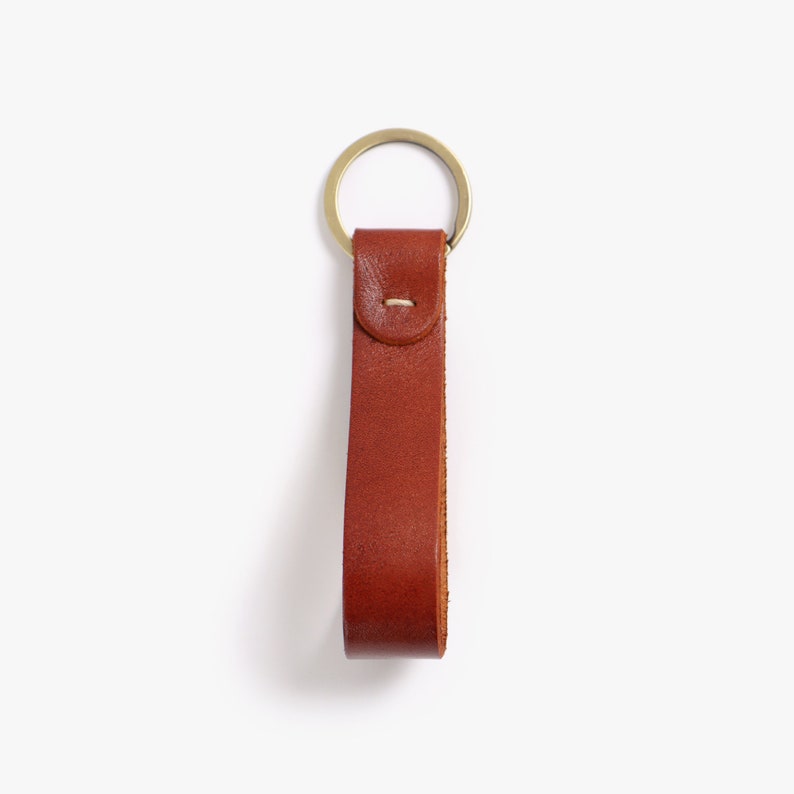 Leather Keyring Leather Keychain Personalised Leather Key Fob Key Holder Gift for Her/ Him image 3