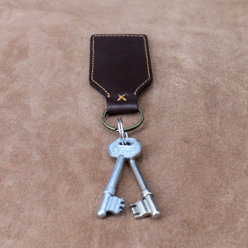 Leather Keychain Leather Luggage Tag Monogrammed Keyring Key Etsy UK
