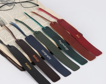 Personalized Leather Bookmark: Book Lover Gift, Free Engraving