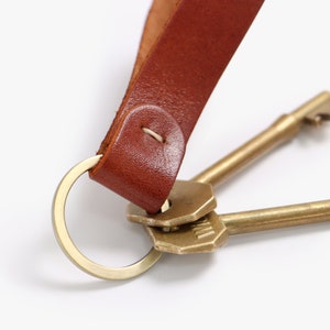Leather Keyring Leather Keychain Personalised Leather Key Fob Key Holder Gift for Her/ Him image 2
