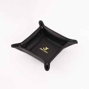 Personalised Leather Catch all Tray Leather Valet Tray Accessory Organizer