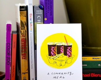 Dunkin'-Inspired Coffee Risograph Print - Boston Pop Art, Kitchen Decor (5x7)