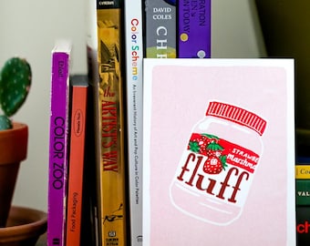 Strawberry Fluff Riso Print – Kitchen Pop Art (5x7)