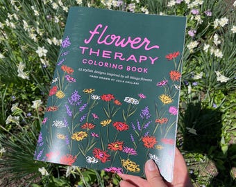 Hand Drawn Floral Coloring Book - 12 Illustrated Floral Designs for Adults & Kids (no AI)