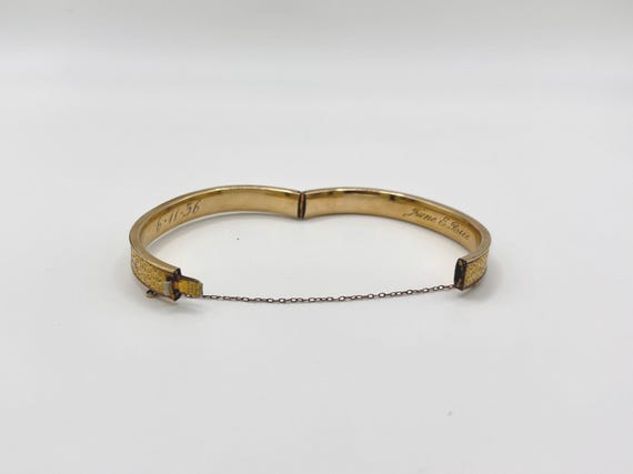 Gold filled etched bangle - image 3