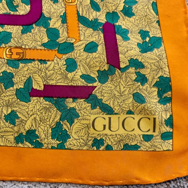 Gucci equestrian theme silk scarf