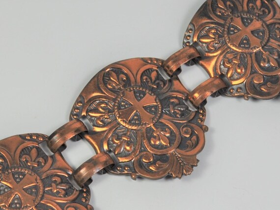 Stamped copper link bracelet - image 3