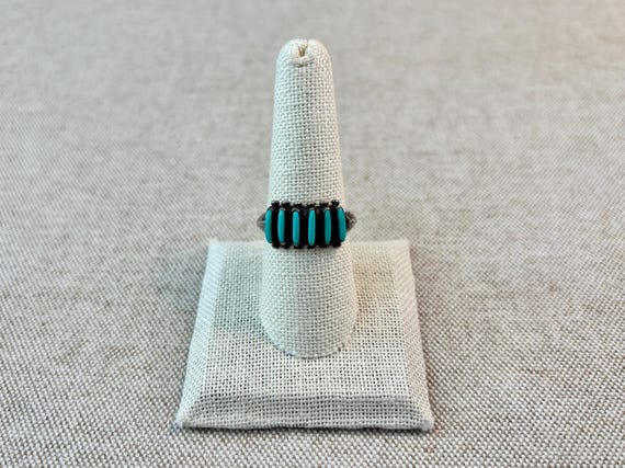 Zuni Petit Point sterling turquoise ring Size 8.5 - image 1
