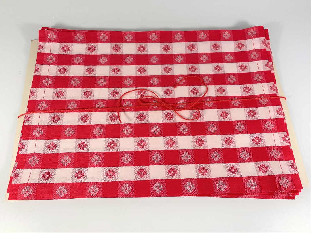 8 Red and White Check Placemats Etsy
