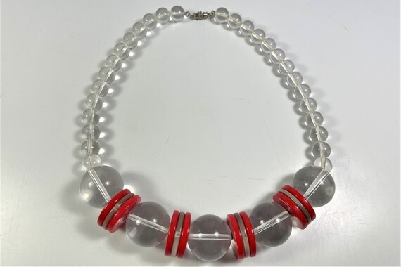 Lucite bead necklace, 1960's, - image 2