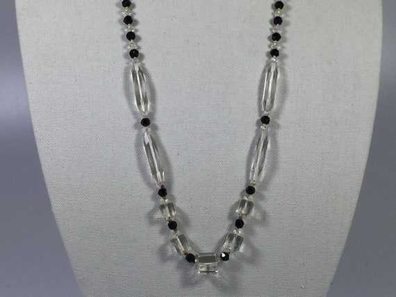 Art Deco Czech crystal jet necklace - image 3