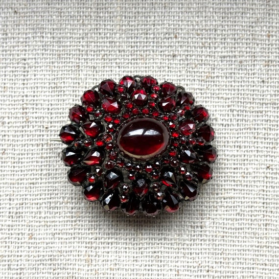 Antique Bohemian Garnet pin brooch