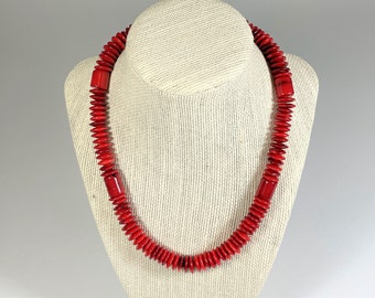 Sterling red coral necklace