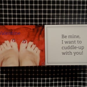 San Valentín descalzo: juego de 6 tarjetas con notas