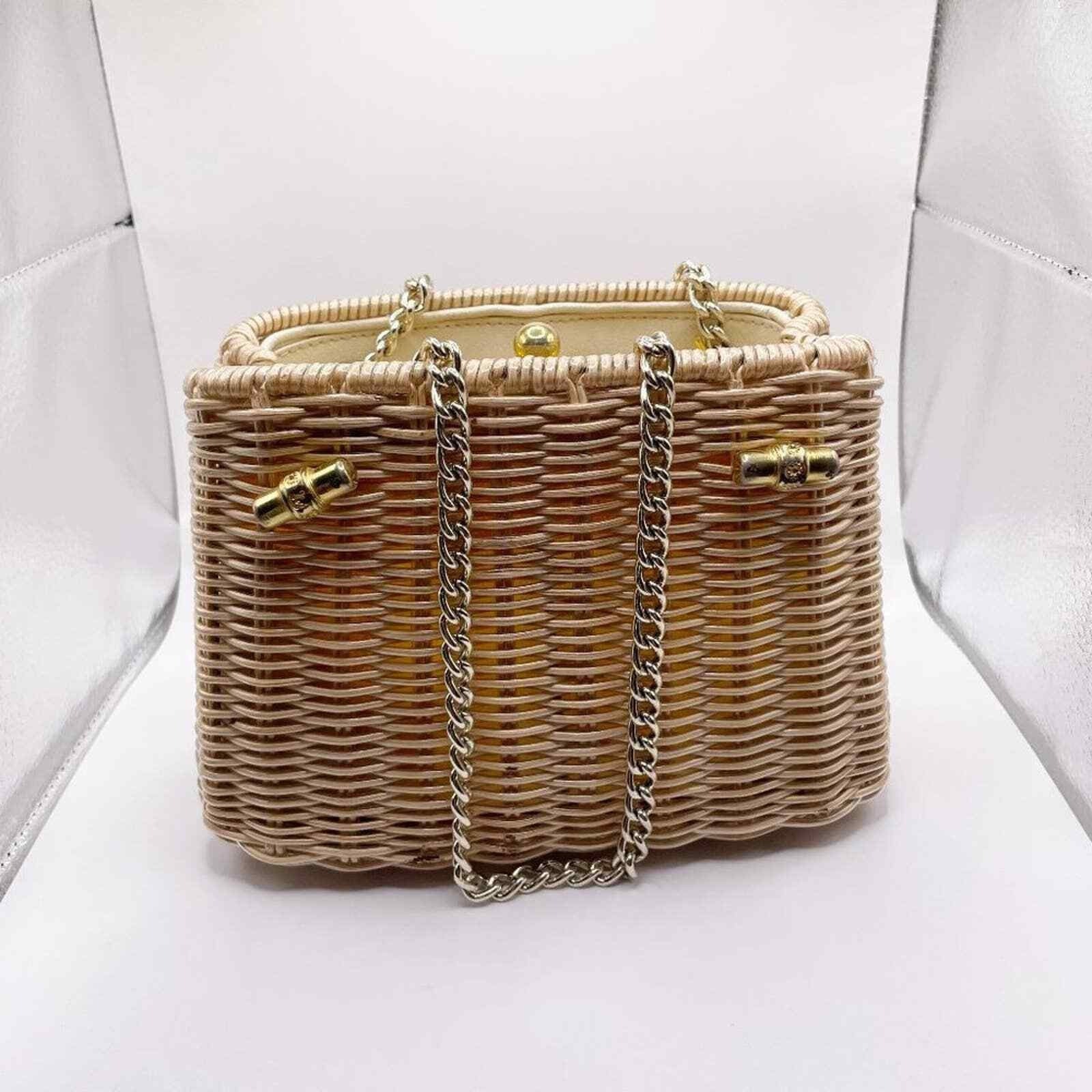 1970s Half Moon Wicker Picnic Basket/Purse | Chairish