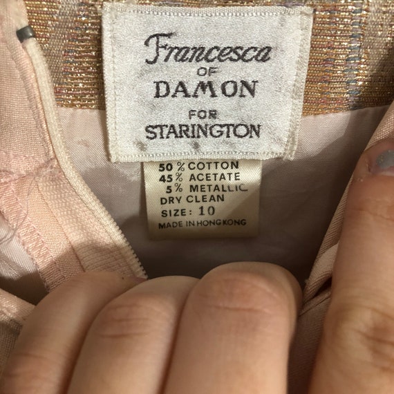 Vintage Francesca of Damon Pink Silk Beaded Blaze… - image 3