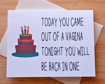 Birthday Card, Vagina Card, Naughty Card, Boyfriend Gift, Card For Boyfriend, Sexual Gift, Boyfriend Birthday, Sex Card, A2 or A7 Card