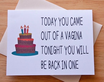 Birthday Vagina Card For Boyfriend, Handmade, Naughty, Sexy, Pussy Card For Him, Birthday Gift, Erotic, Dirty, 4.25x5.5 or 5x7 Size