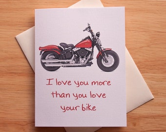 Love Card For Biker, Valentine Card, Motorcycle Rider, Passionate, Romantic Gift For Boyfriend, Birthday Card, Anniversary