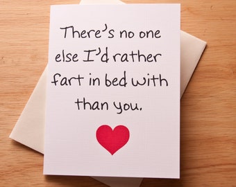 Funny Love Card For Boyfriend, Fart In Bed With, Gift For Him, Card For Girlfriend