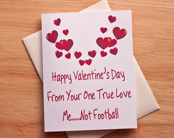 Funny Valentine Card For Boyfriend, Love You More Than You Love Football, Gift For Him, Your True Love