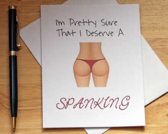 Birthday Spanking Card For Him, Naughty Butt Card, Kinky, Sexy Butt, Thong,  Love Card For Boyfriend
