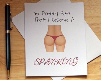 Naughty Birthday Spanking Card for Him, Kinky Love Card