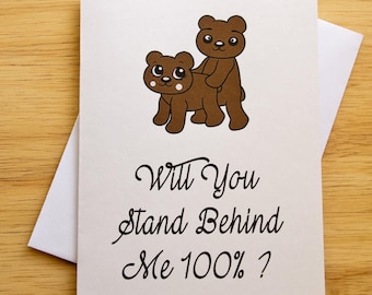 Sexy Boyfriend Card, Love Card For Him, Doggy Style, Naughty, Teddy Bear Card, Stand Behind Me, Inappropriate, Horny
