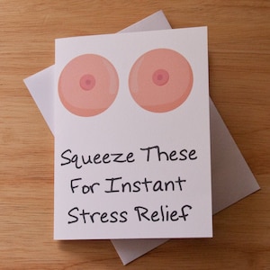 Boob Card For Boyfriend, Stress Relief, Naughty Card, Fondle, Foreplay, Funny Card,  Sexy Card, Boyfriend Gift, For Husband