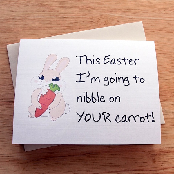 Sexy Easter Card For Boyfriend, Oral Sex, Blowjob, Naughty Card, Funny Easter, Cute Bunny Nibble Carrot