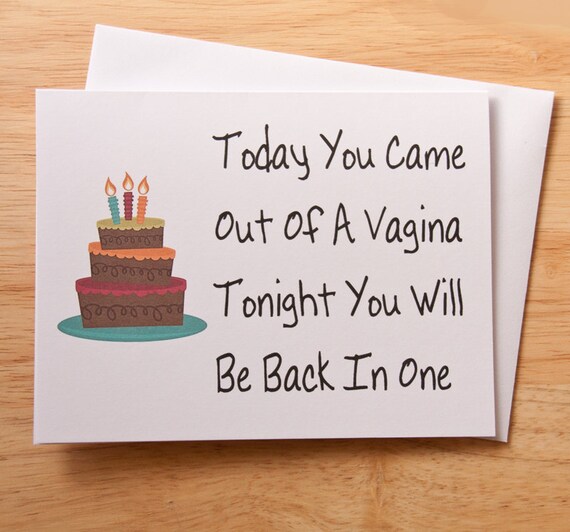 Birthday Card Vagina Card Naughty Card 