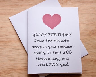Funny Birthday Fart Card For Boyfriend, Love, Naughty,  Husband Birthday Gift, Girlfriend Birthday
