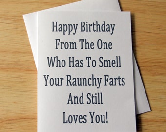 Raunchy Farts Birthday Card, For Boyfriend, Husband, Gift For Him, Funny, Naughty Love Card, Gross, Nasty
