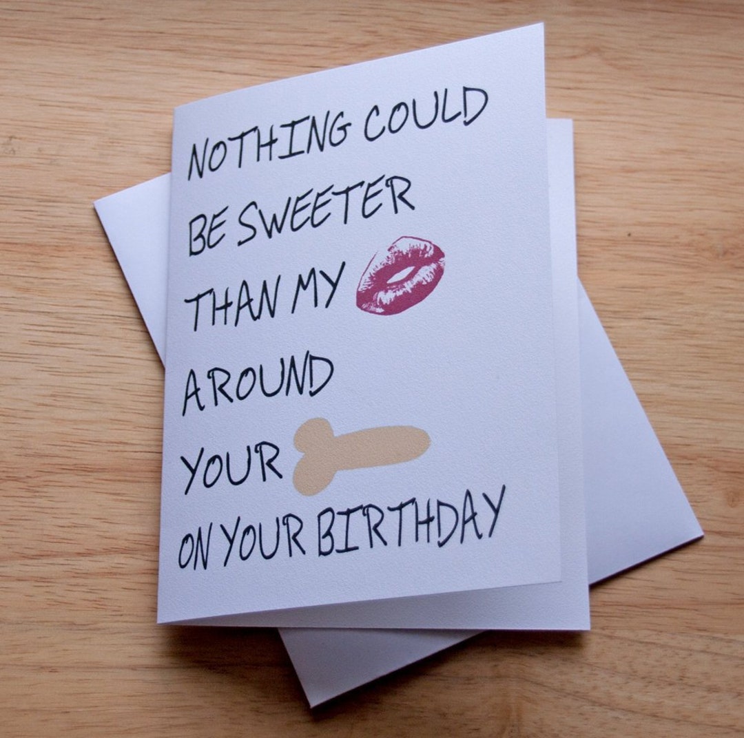 Birthday Card for Boyfriend Oral Sex Birthday Gift Penis photo