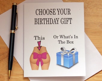 Birthday Card For Boyfriend, Boyfriend Gift, Card For Husband, Butt Card, Sexy Card, Funny Card, Love Card.