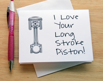 Funny Mechanic Love Card: Piston Gift for Car Guy