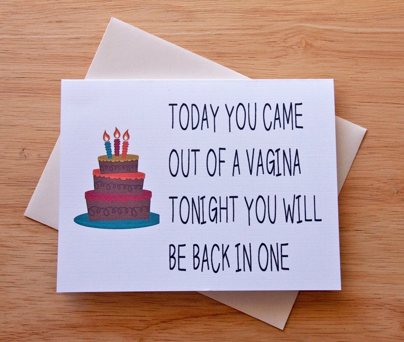 Birthday Card Vagina Card Naughty Card Boyfriend Gift Card image 1