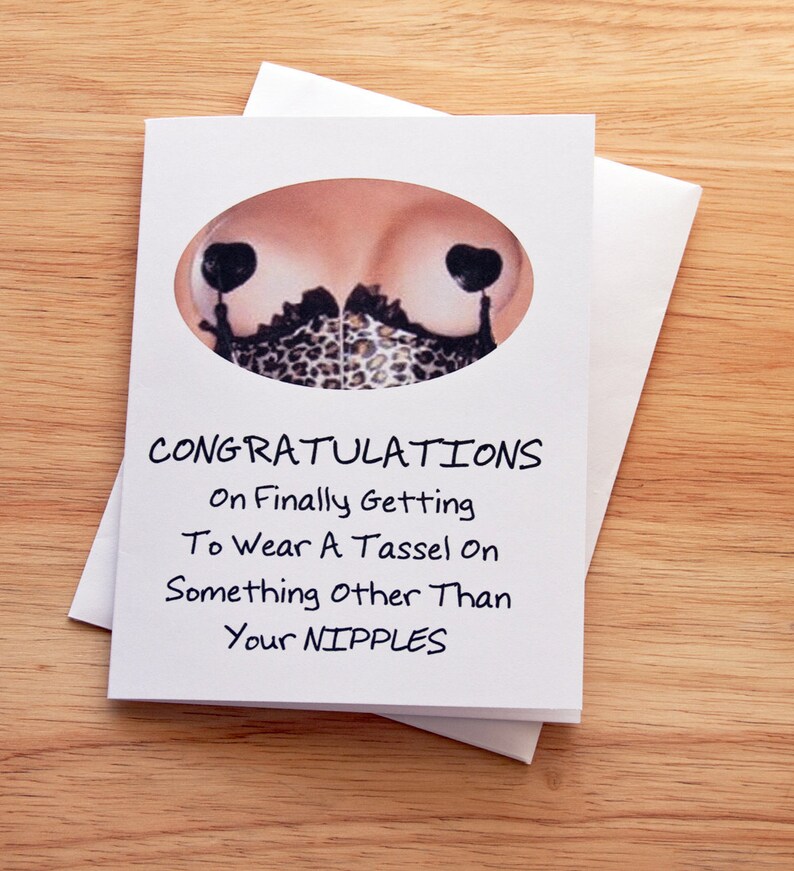 Graduation Card Sarcastic Card College Graduate Girlfriend Gift Adult Humor Funny Card Tassel On Nipples Card For Her Naughty Card