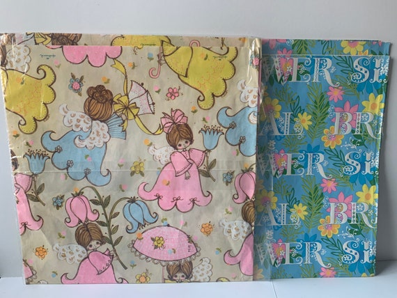 Vintage Gift Wrap, Wedding, Bridal Shower, Retro